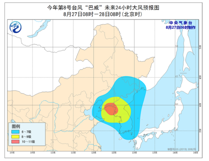 今年第8号台风已经登陆朝鲜 辽宁山东江苏等地受巴威影响有强降雨