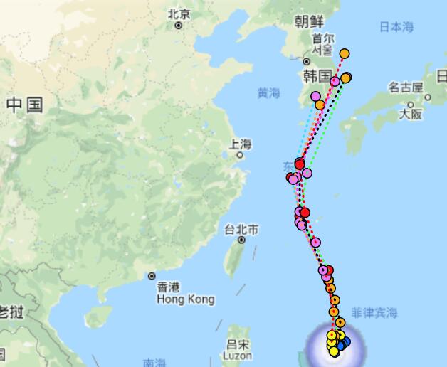 9号台风温州台风网台风路径图 “美莎克”路径实时发布系统最新路径趋势