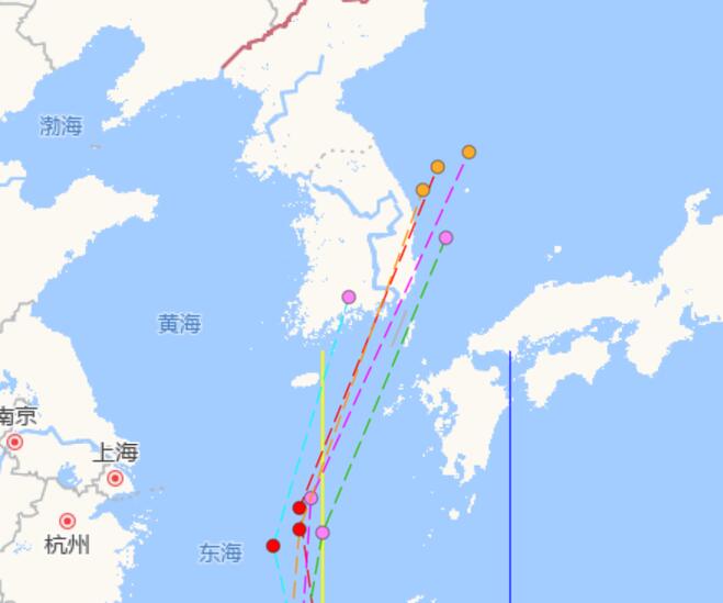 辽宁9号台风路径实时发布系统 台风美莎克未来会登陆影响辽宁吗