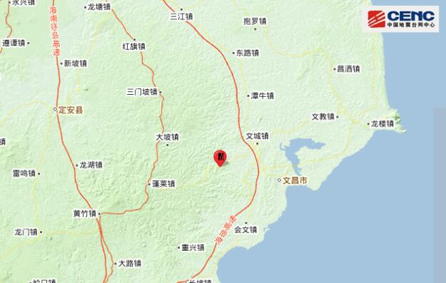 海南地震最新消息今天 文昌市发生2.9级地震