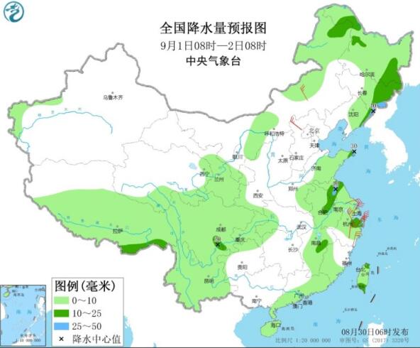 台风美莎克加强至台风级影响东南沿海 华北东北一带出现大范围降雨