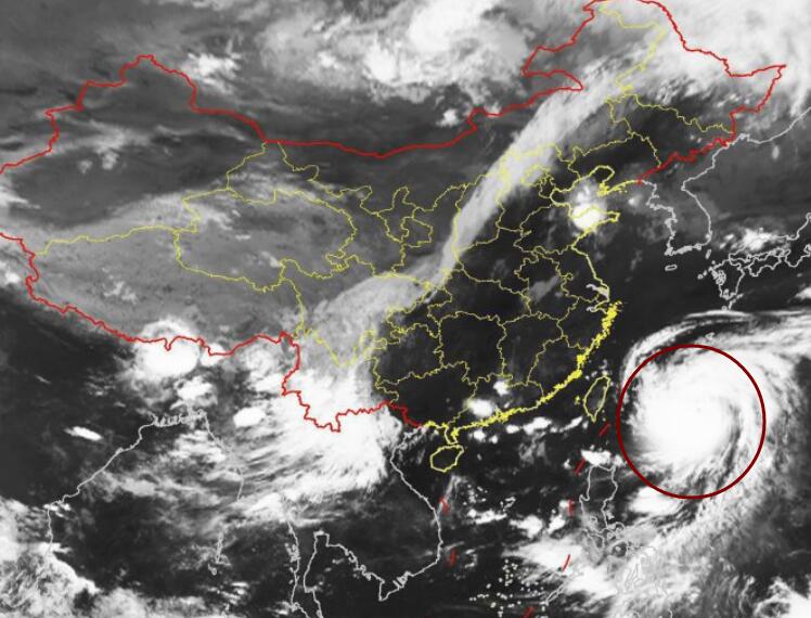 9号台风路径实时发布系统云图今天 台风美莎克卫星云图实时更新