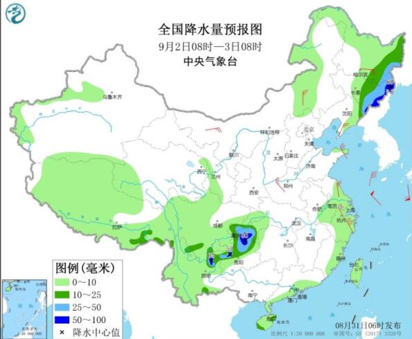 降雨带东移辽宁吉林等地大到暴雨 9号台风美莎克已增强为强台风级