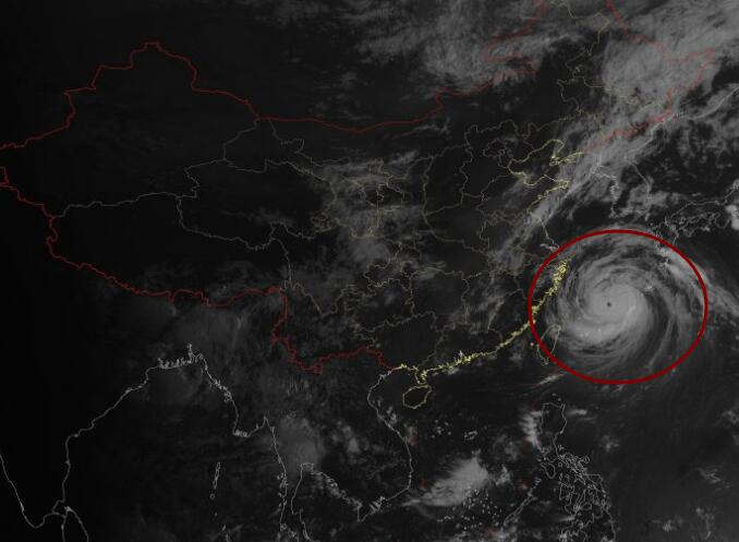 9号台风路径实时发布系统云图更新 已加强为超强台风云系庞大壮观