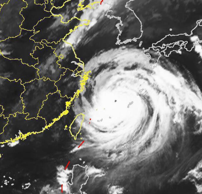 9号台风路径实时发布系统云图更新 已加强为超强台风云系庞大壮观