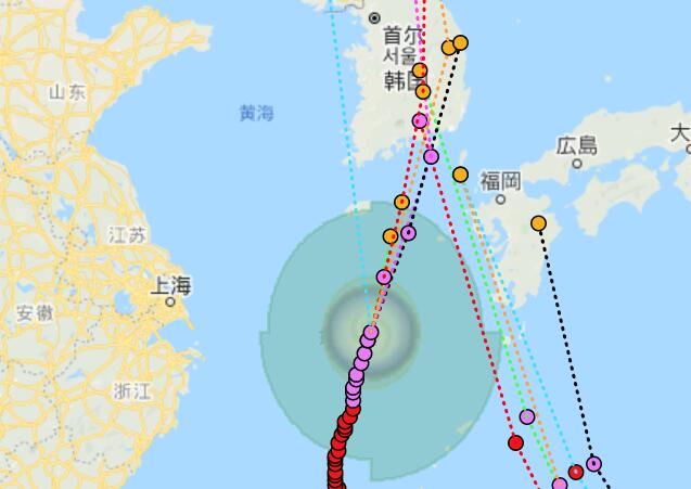 九号台风最新的实时路径图今天 台风美莎克走势动向路径情况