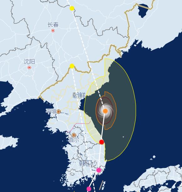 9号吉林台风路径实时系统趋势图 台风美莎克将移入吉林最新路径图