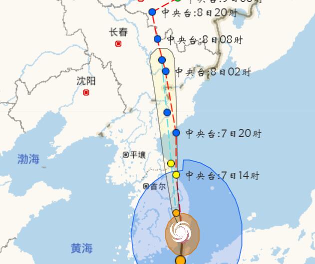 10号台风最新消息台风路径图 8日先进入吉林后去黑龙江