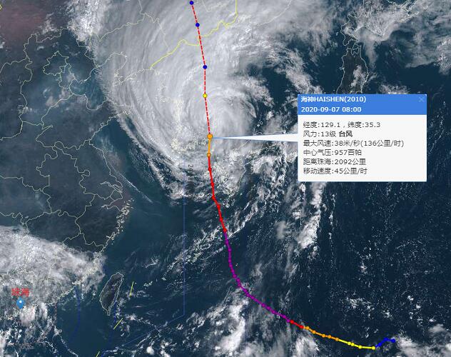 10号台风海神登陆韩国南部沿海 今明两天将影响东北地区