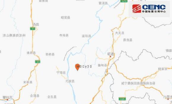 云南2020地震最新消息今天 昭通市巧家县发生3.8级地震