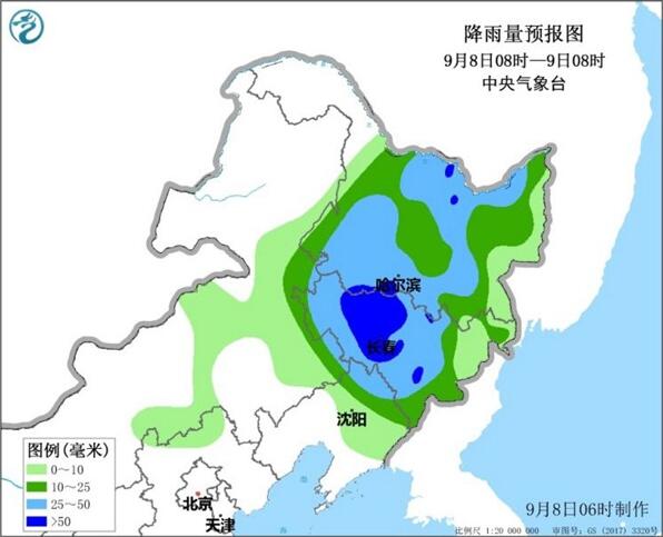 受台风“海神”影响 东北地区仍持续有强降雨
