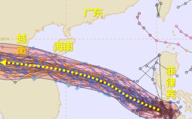 广西台风路径实时发布系统今天 台风红霞未来会去影响广西吗