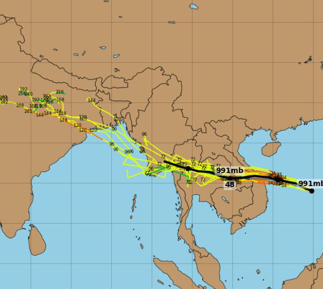 第11号台风红霞最新路径发展图 十一号台风路径实时发布系统位置图