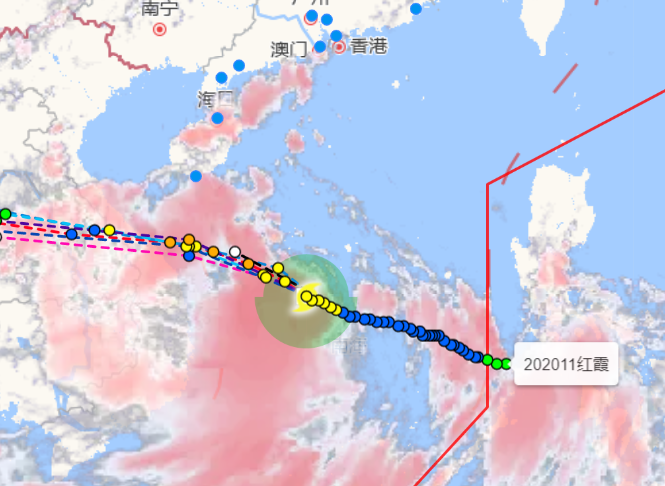 11号台风红霞逼近我国南海 今夜到明天海南有强风雨天气