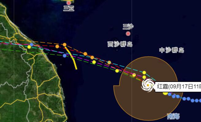 第11号台风红霞最新路径发展图 十一号台风路径实时发布系统位置图