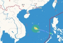 第11号台风红霞最新路径发展图 十一号台风路径实时发布系统位置图