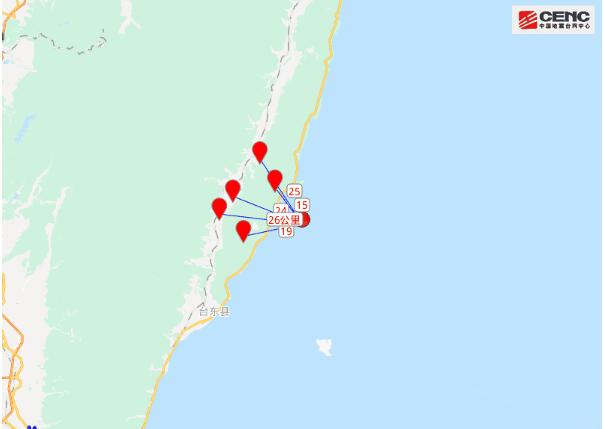 台湾台东县海域发生4.3级地震最新消息 5年发生4级以上地震共216次