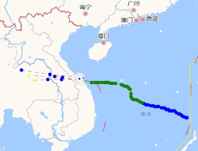 2020海南台风路径实时发布系统路径图 11号台风红霞最新路径走向图