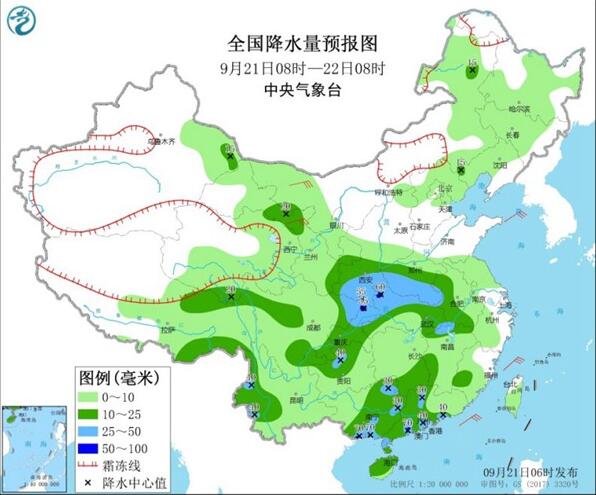 中东部区持续强降雨天气 长江中下游最气温不足20℃