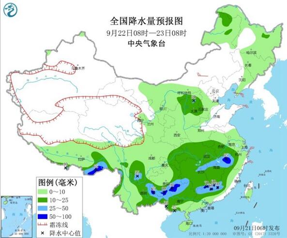 中东部区持续强降雨天气 长江中下游最气温不足20℃