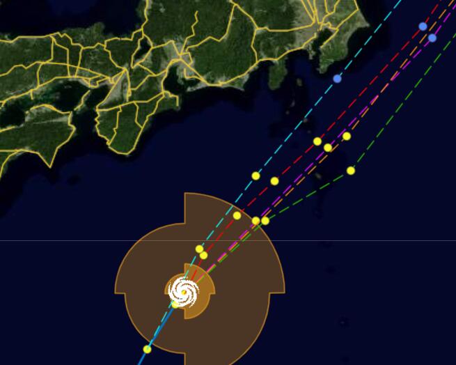第12号台风白海豚最新位置情况 距离东京南偏西约580公里强度10级