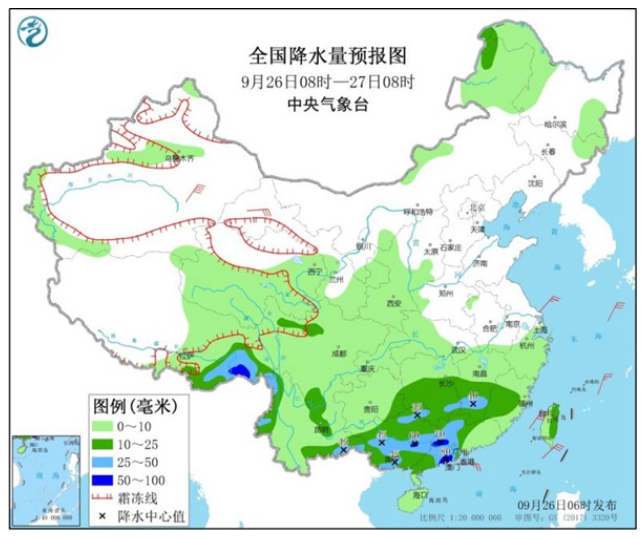 云南广西广东有大雨至暴雨 京津冀及东北地区有大雾天气