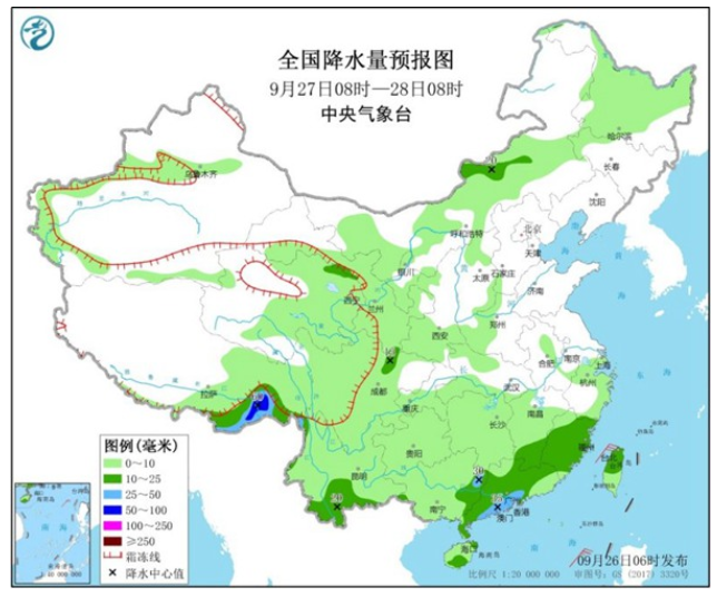 云南广西广东有大雨至暴雨 京津冀及东北地区有大雾天气