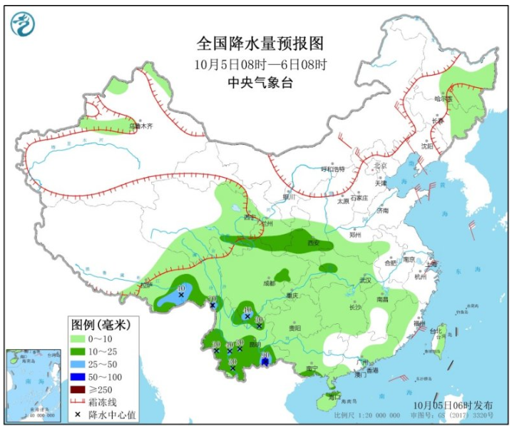 国庆中秋江南华南贵州等地气温下降 西北西南等地迎来雨天