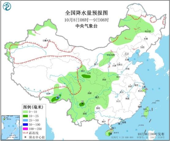 国庆期间华西西北仍有强降雨 新疆地区气温下降至4～8℃左右