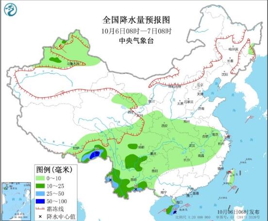 国庆期间华西西北仍有强降雨 新疆地区气温下降至4～8℃左右