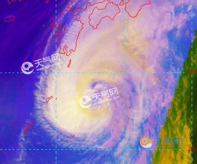 14号台风路径实时发布系统高清卫星云图 "灿鸿"最新云图发展实况