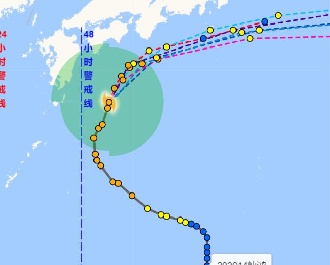 14号台风灿鸿最新路径图今天 十四号台风路径实时发布系统趋势图