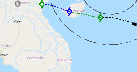 十六号台风最新消息路径图 “浪卡”未来路径走势预测图