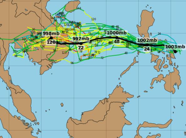  2020年第17号沙德尔未来路径预测图 最新十七号台风路径趋向分析图