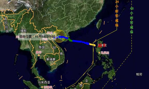 16号台风路径实时发布系统卫星云图 浪卡逐渐减弱今天夜间登陆越南