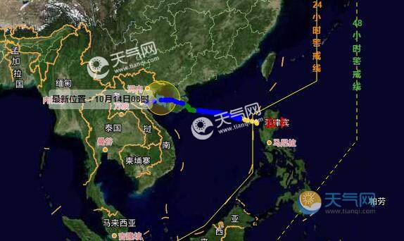 第16号台风实时路径图持续更新台风浪卡今晚登陆越南北部沿海