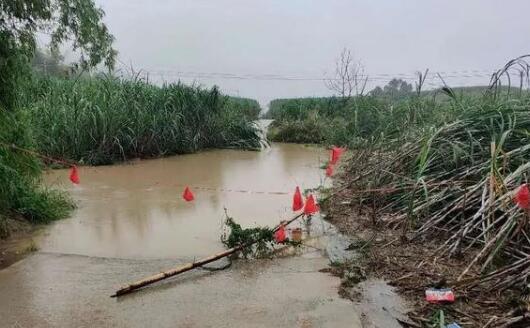 台风带来暴雨广西宁明县山洪内涝 多个村庄受涝道路被淹