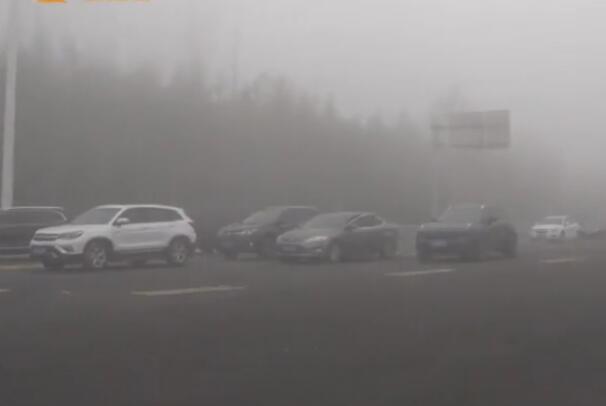 青岛早晨大雾弥漫 致多条高速路段暂时封闭