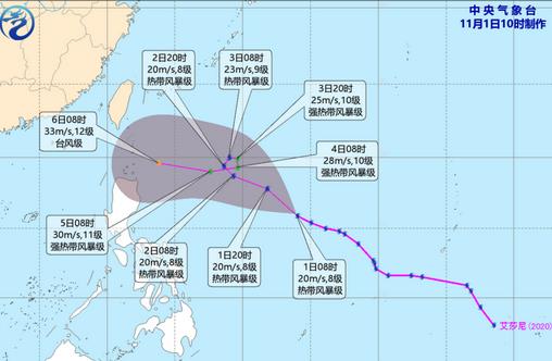 20号台风最新消息实时路径图 今早距离菲律宾以东约1400公里