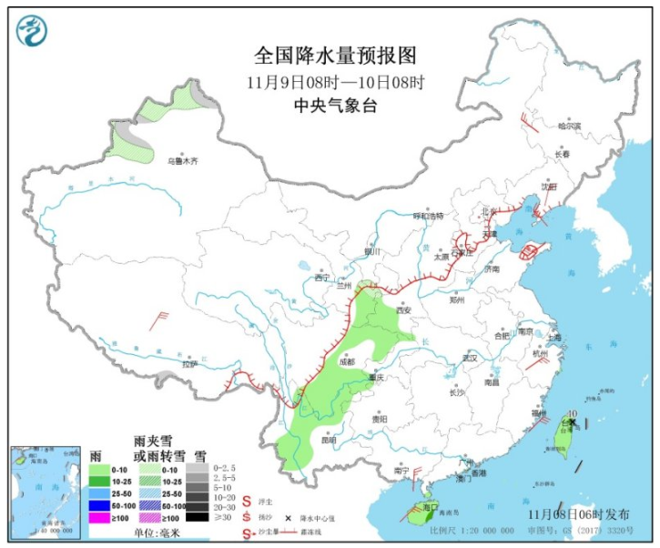 内蒙古东北黄淮等地降温明显 京津冀地区则出现中度霾