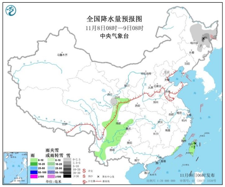 内蒙古东北黄淮等地降温明显 京津冀地区则出现中度霾