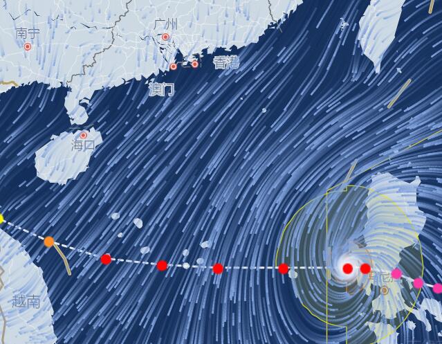 22号台风环高登陆后最新路径图 继续给广东沿海带来9级左右大风 