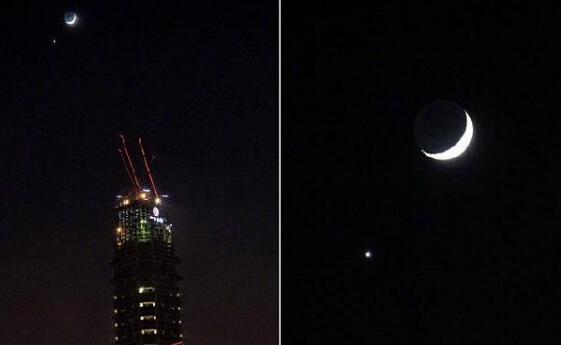 北京天空出现浪漫天象是怎么回事 网友：星月童话真是太美了