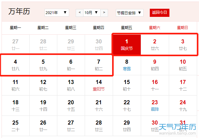 所以人们格外喜爱和珍惜这个节日,尤其是每年国庆都会放很长的假期