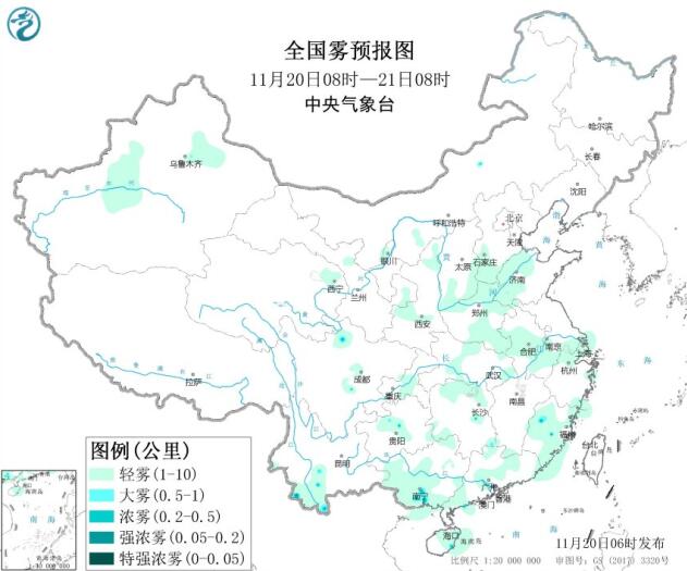 2020全国雾霾预报：本周末全国大部地区大气扩散条件较好