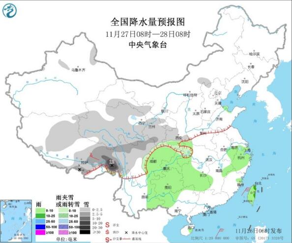 新疆西藏一带仍有中雪或雨夹雪 南方多地最低气温不超10℃