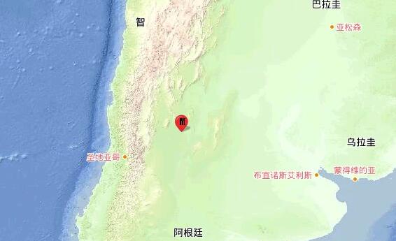 2020地震最新消息今天：3日10时37分阿根廷发生5.3级地震