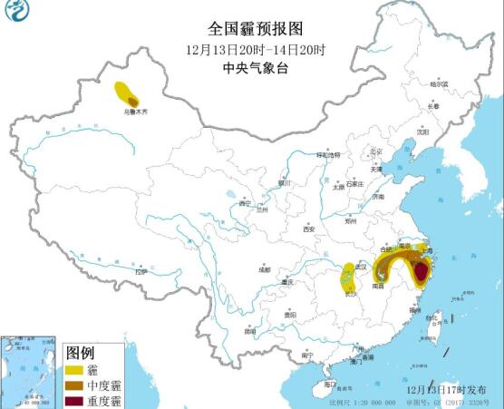 2020全国雾霾预报：安徽江苏等地有轻至中度雾霾天气