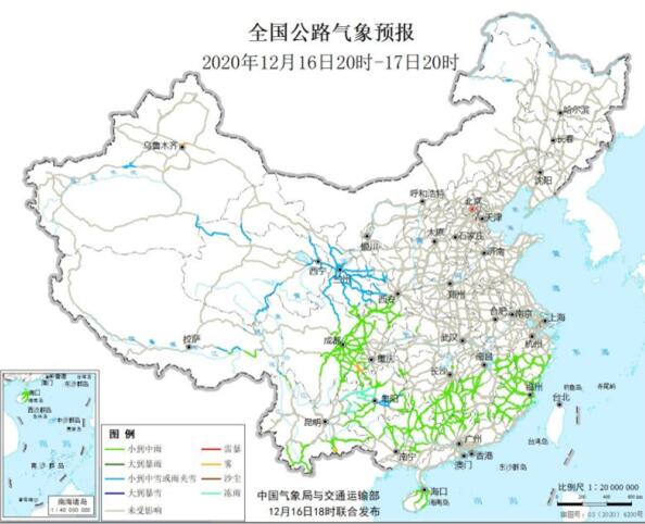 全国交通天气预报：12月17日高速路况最新实时查询