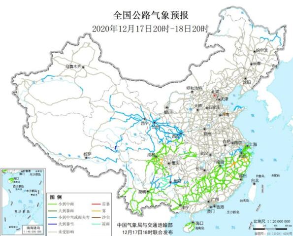 全国交通天气预报：12月18日高速路况最新实时查询